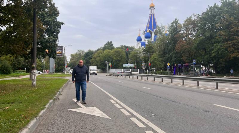 Кирилл Кудряшов проверил нанесение разметки на дорогах города Королев, в рамкам федерального проекта «Безопасные дороги»