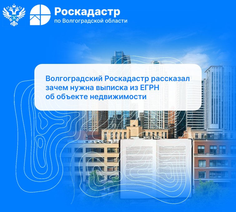 Волгоградский Роскадастр рассказал зачем нужна выписка из ЕГРН об объекте недвижимости